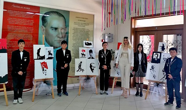 Çeşmeli öğrenciler Atatürk sevgisini tuvale yansıttı