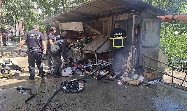 Çıkan yangında çakmak gazı tüpleri bomba gibi patladı