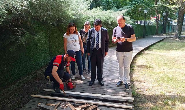 Çocuklar oynasın diye Kent Park&#039;ta onarım başladı