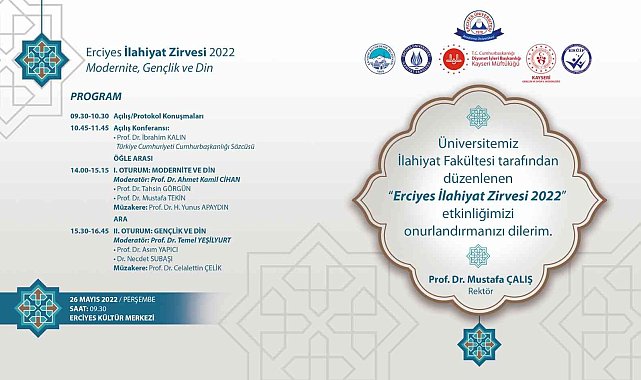 Cumhurbaşkanlığı Sözcüsü Prof. Dr. İbrahim Kalın, ERÜ&#039;de konferans verecek