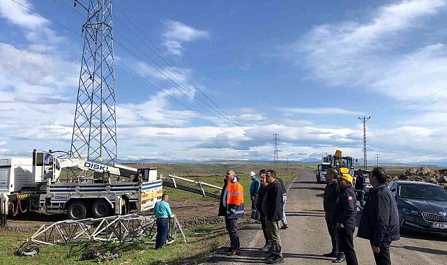 DİSKİ olumsuz hava koşullarında devrilen enerji nakil hatlarını onardı
