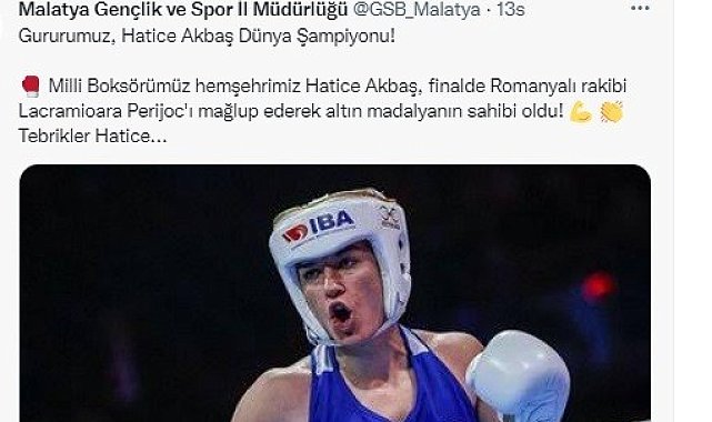 Dünya Şampiyonu olan Malatyalı sporcuya tebrik yağmuru