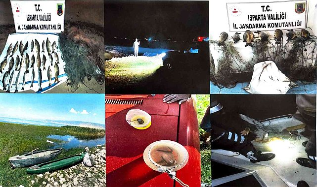 Eğirdir Gölü'nde kaçak avlanan 6 şahsa 35 bin 86 lira ceza