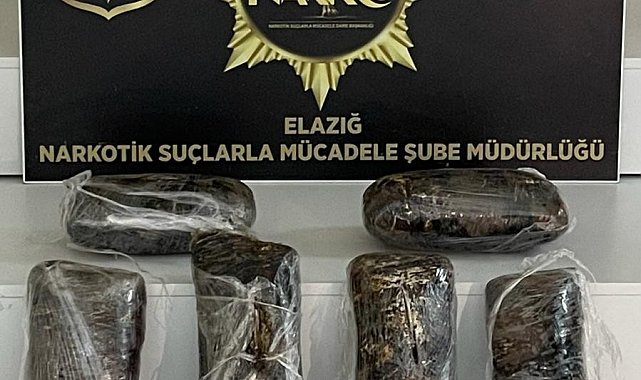 Elazığ'da 7 kilo uyuşturucuyla yakalanan şüpheli tutuklandı