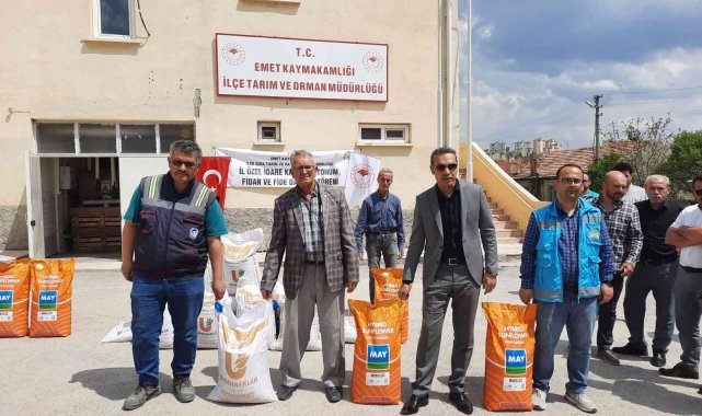 Emet'te çiftçilere yüzde 75 hibeli ayçiçeği ve nohut tohumu dağıtıldı
