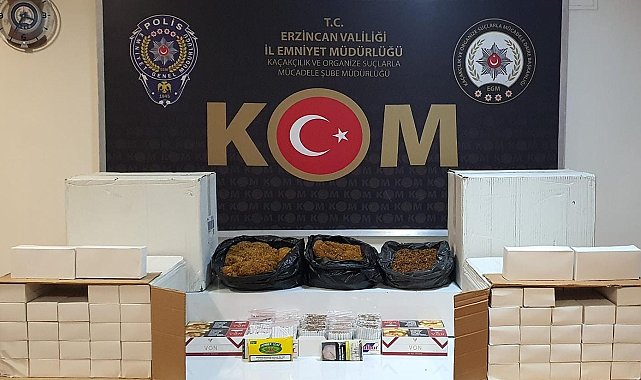 Erzincan&#039;da 2 işyerine kaçak sigara operasyonu