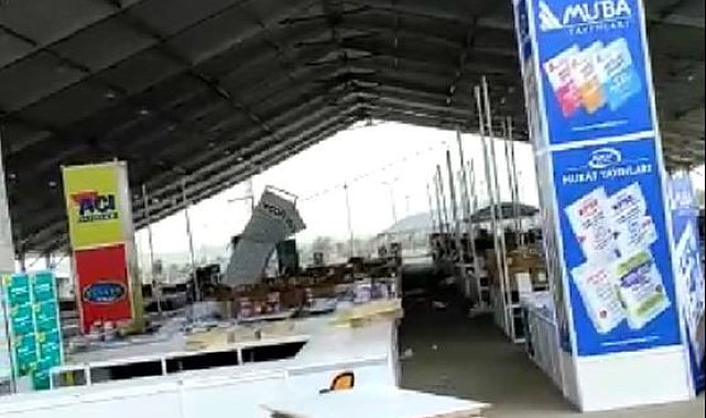 Fırtınaya rağmen fuar kuruldu