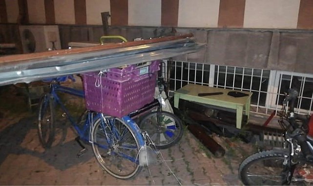İnşaattaki bisikletli hırsız asayiş ekiplerinden kaçamadı