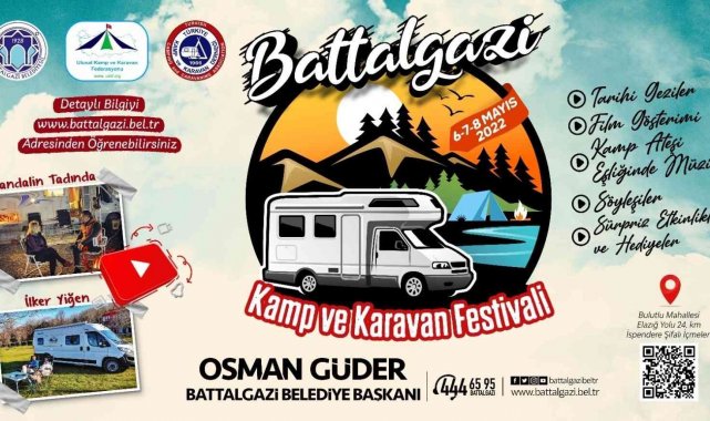 Kamp ve karavan tutkunları Battalgazi'de buluşuyor