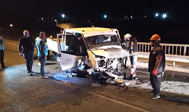 Kamyonet bariyerlere çarptı: 1 yaralı