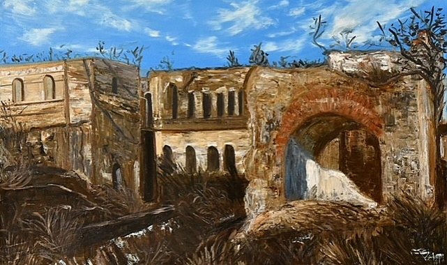 Karabağ'da yıkılan kültürel miraslar resmedildi