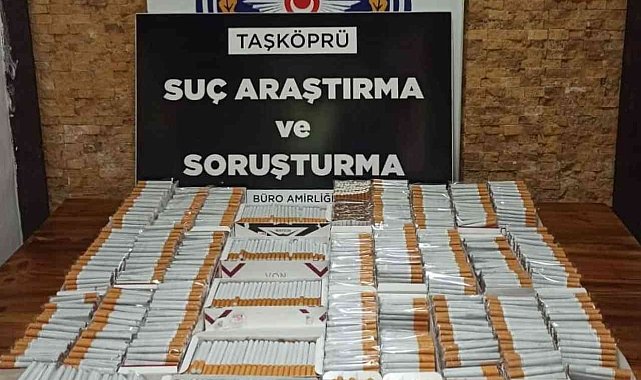 Kastamonu'da 6 bin 160 adet dolu makaron yakalandı