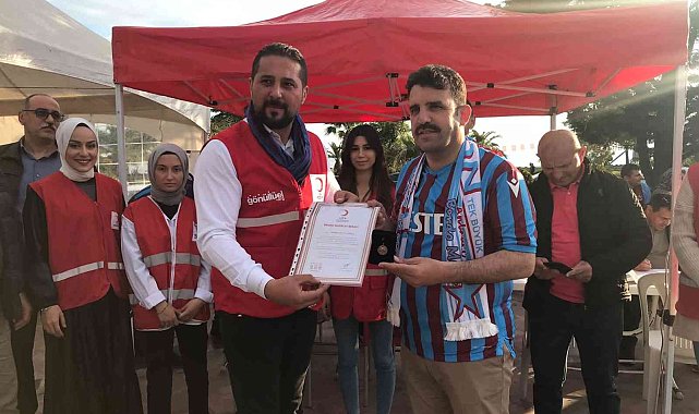 Kaymakam Yapıcı'dan Kızılay'a teşekkür belgesi