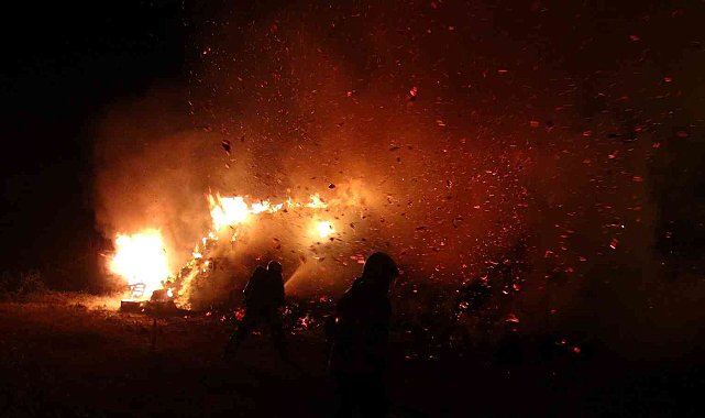 Kereste fabrikasının ahşap kulübesi alev alev yandı