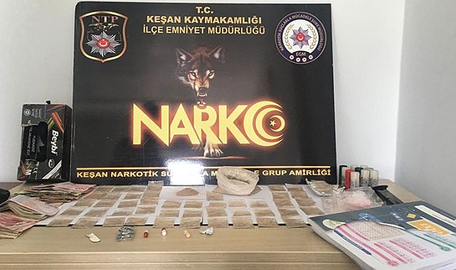 Keşan'da uyuşturucu operasyonunda 1 tutuklama