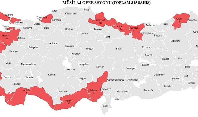 KOM ekiplerince suç örgütlerine yönelik sahil şeridindeki illerde "Müsilaj" operasyonu
