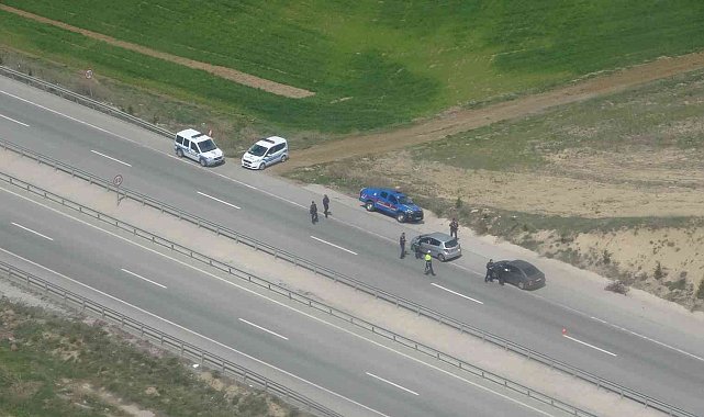 Kütahya'da helikopter destekli trafik denetim