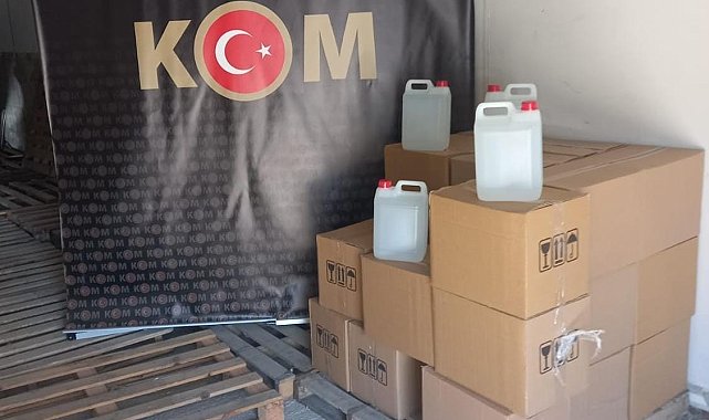 Lojistik deposunda 500 litre kaçak etil alkol ele geçirildi