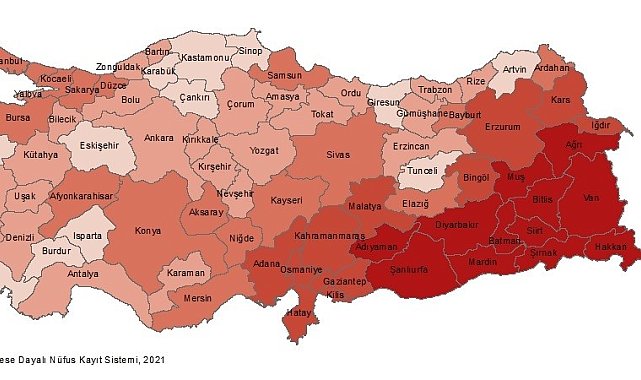 Mersin'de ortalama hane halkı büyüklüğü 3,20 kişi