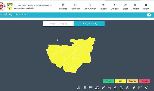 Meteorolojiden Bursa için sağanak uyarısı