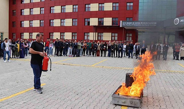 Oltu Beşeri ve Sosyal Bilimler Fakültesinde yangın tatbikatı