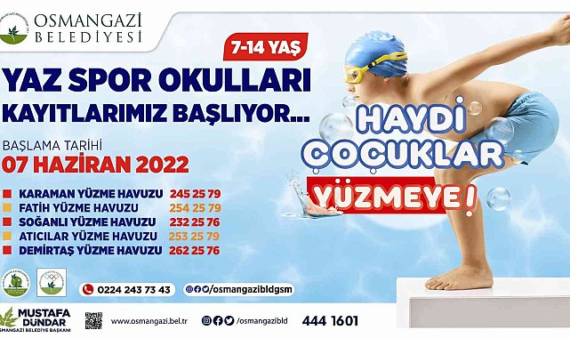 Osmangazi'de havuzlar çocuklar ile renklenecek