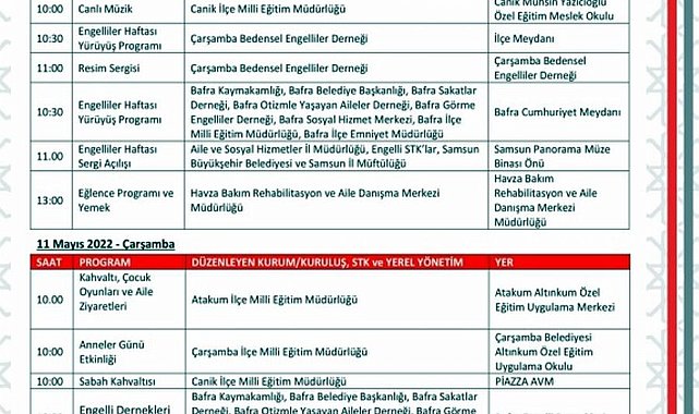Samsun'da Engelliler Haftası etkinlikleri