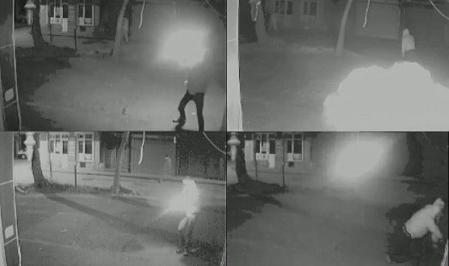 Samsun'da molotoflu saldırının görüntüleri ortaya çıktı