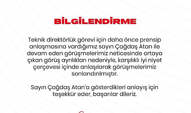 Samsunspor, Çağdaş Atan ile anlaşamadı