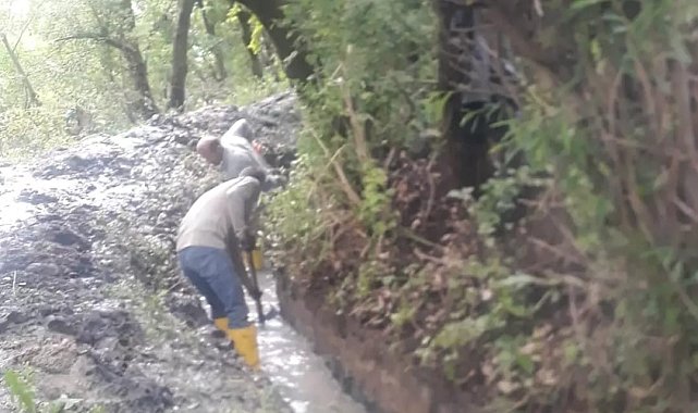 Şenoba'da sulama kanallarında temizlik