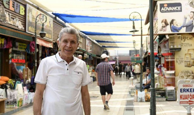 Sinan Mahallesi çarşısı gölgelikle kaplandı