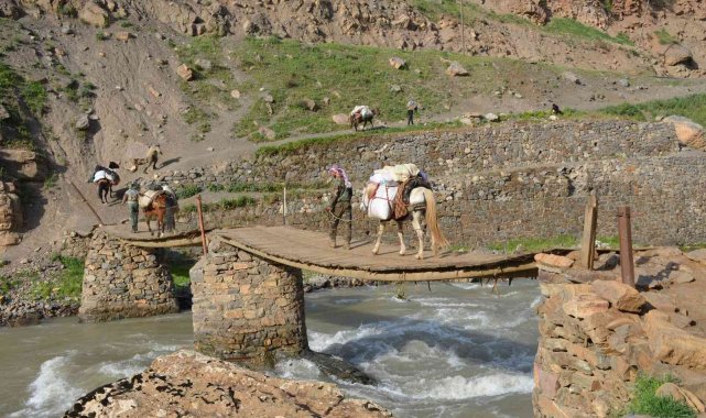 Şırnak dağlarında huzurla birlikte pancar toplayan vatandaşlar kamp kuruyor