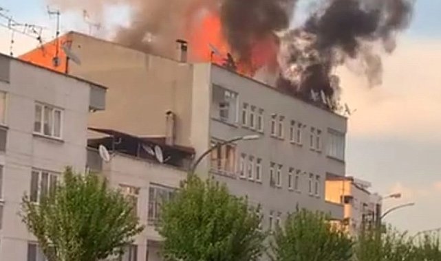 Trabzon'da çatı yangını korkuttu