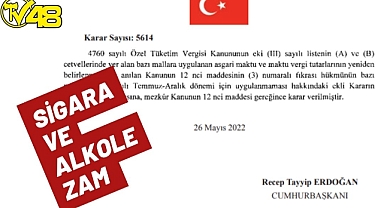 Alkollü içecekler ve sigarada ÖTV oranı artırıldı