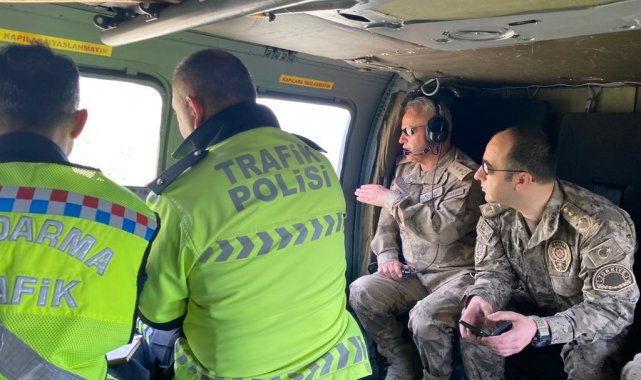 Tunceli&#039;de helikopterli trafik denetimi