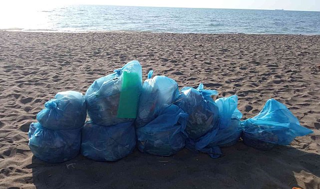 Üniversite öğrencileri Kdz. Ereğli Plajı&#039;nı temizledi