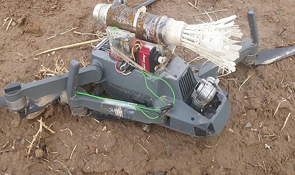 Üs bölgesine yaklaşan bomba yüklü drone düşürüldü