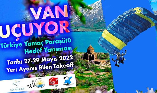 Van Gölü kıyılarında yamaç paraşüt yarışması