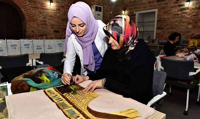 Yıldırımlı kadınların elinden keçe sanatı