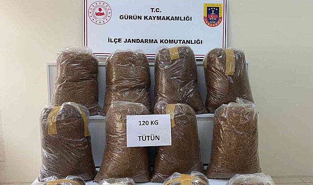 120 Kilo kaçak tütün ele geçirildi