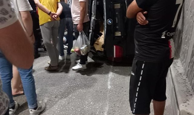 Alt geçitte korkutan kaza: Hurdaya dönen lüks cipten hafif yaralı kurtuldu
