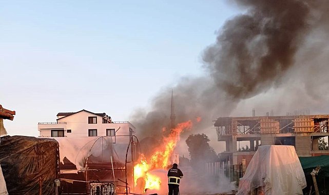 Altınova sera yangını kısa sürede söndürüldü