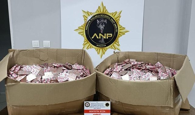 Amasya&#039;da bir araçta 46 binden fazla sentetik ecza ele geçirildi