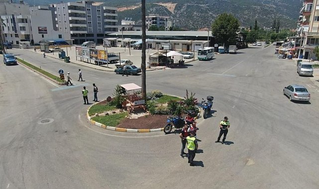 Antalya&#039;da dron destekli motosiklet denetimi