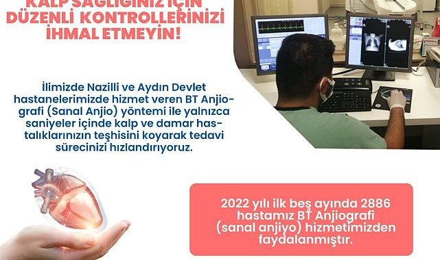 Aydın&#039;da 5 ayda 2 bin hastaya sanal anjiyo yapıldı