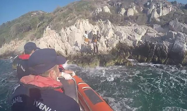 Aydın&#039;da 50 düzensiz göçmen kurtarıldı