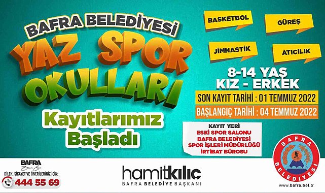 Bafra'da yaz spor okulu kayıtları başladı