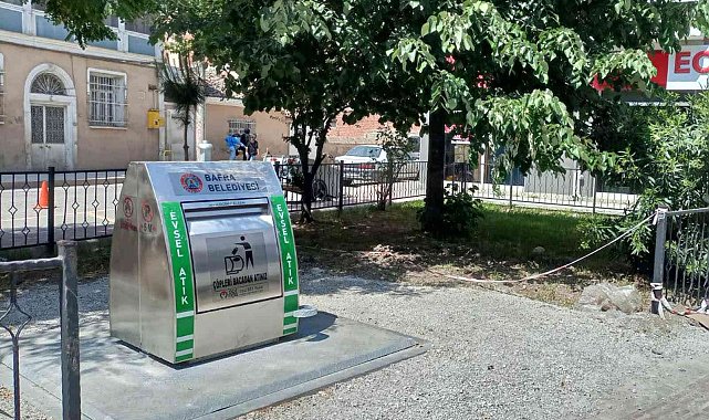 Bafra&#039;ya ilk yer altı çöp konteyneri