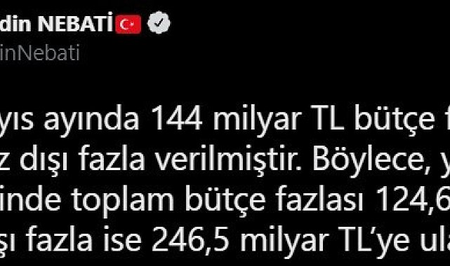 Bakan Nebati: &quot;Bütçe gelirlerinin ihtiyatlı duruşla desteklenmesi faiz dışı fazla verdi&quot;
