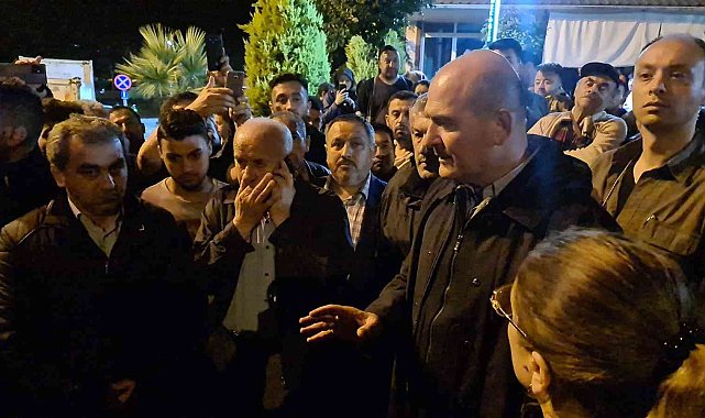 Bakan Soylu, selin ağır tahrip verdiği Kozcağız&#039;da